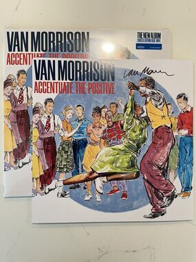 VAN MORRISON SIGNED AUTOGRAPH * Vinyl LP Accentuate The Positive Limited Blue